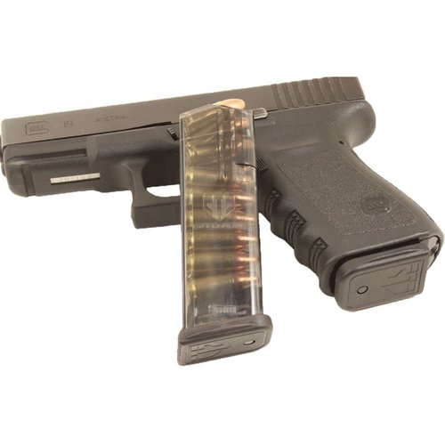 ETS:n läpinäkyvä Glock 19 -lipas tarjoaa erinomaisen näkyvyyden, luotettavan toiminnan ja kestävästä polymerista valmistetun rakenteen.