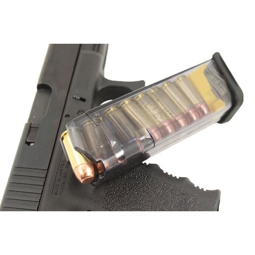 ETS:n läpinäkyvä Glock 22 -lipas tarjoaa erinomaisen näkyvyyden, luotettavan toiminnan ja kestävyys testatuissa olosuhteissa. Helppo puhdistaa ja yhteensopiva aftermarket-osien kanssa.
