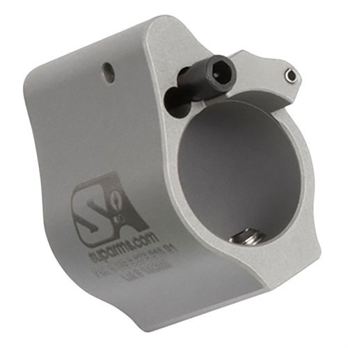 Superlative Arms AR-15 Solid Adjustable Gas Block tarjoaa puhtaamman ja viileämmän toiminnan, vähentää rekyyliä ja estää hiilikerrostumia säädettävän kaasun avulla.