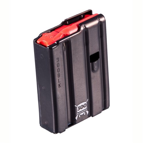 AR-15 300 Blackout - kestävä alumiininen lipas punaisella seuraajalla, saatavilla 10, 20 ja 30 laukauksen versioina.