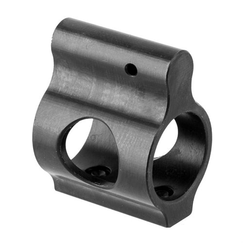 .625 Low Profile Gas Block on suunniteltu täydellisesti AR-15:lle, kestävästä teräksestä, 3 ruuvilla kiinnitettävä, musta viimeistely ja kevyt rakenne.