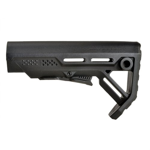 Strike Industries MOD1 - kevyt ja kompakti vaihto-osa AR-15:lle, QD-sling kiinnityspisteet, parannettu cheek weld ja helppo asennus.