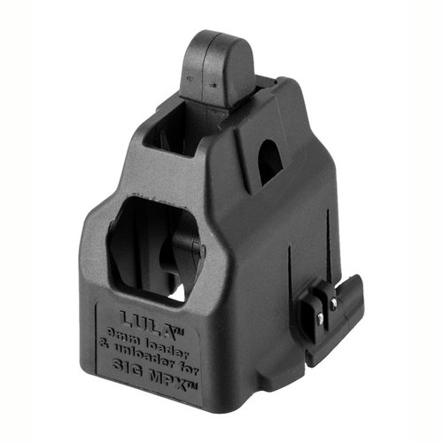 SIG SAUER MPX LULA 9MM MAGAZINE LOADER on monipuolinen ja kevyt latauslaite, joka poistaa sormikipua, pidentää patruunakenkien käyttöikää ja toimii kaikissa sääolosuhteissa.