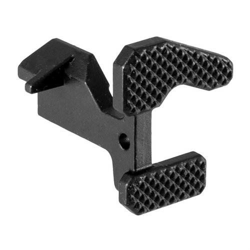 Geissele Maritime Bolt Catch AR-15 tarjoaa suuren pinnan, joka helpottaa lukituksen vapauttamista, myös hanskat kädessä tai märillä käsillä.