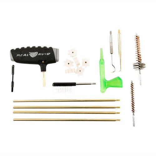 Real Avid Gun Boss Pro AR15 Cleaning Kit sisältää kaikki tarvittavat työkalut AR15-aseen puhdistamiseen, mukaan lukien innovatiiviset star chamber -puhdistuspadit.