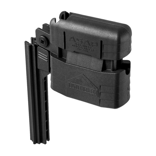 Butler Creek ASAP Universal AR-15/M16 Magazine Loader helpottaa lippaiden täyttämistä, mahdollistaen jopa 10 patruunan lataamisen yhdellä painalluksella.