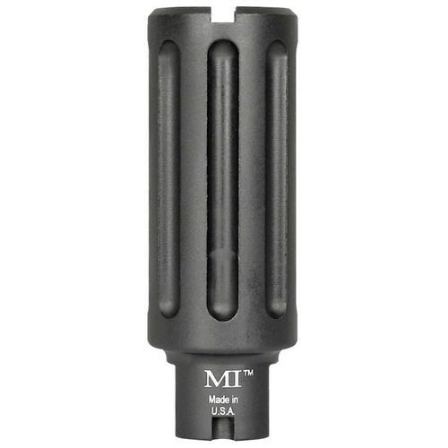 Midwest Industries AK-47 Blast Can Compensator ohjaa äänen ja kaasun eteenpäin, vähentäen häiriöitä tukikädelle. Alumiininen, musta, kevyt ja kestävä.