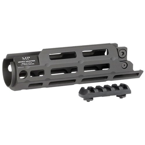 Midwest Industries HK MP5M Drop-In Handguard tarjoaa 15 M-LOK kiinnityspistettä, kestävän 6061 alumiinirakenteen ja mukana kaikki asennustyökalut.