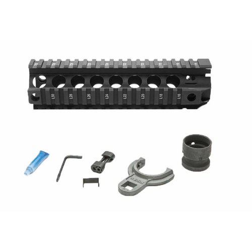 Bravo Companyn BCM QRF Quad Rail Free Float - ei painetta piipulle, tarkkuus säilyy, 4 Picatinny-rautaa ja kestävä alumiini, saatavilla eri pituuksia.