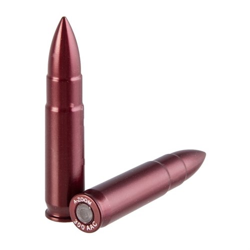 A-ZOOM AMMO SNAP CAP DUMMY ROUNDS 300 AAC BLACKOUT 2/PACK tarjoaa mahdollisuuden harjoitella lataamista, purkamista ja kuiva-ampumista kestävässä alumiinirakenteessa.