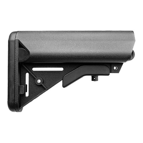 B5 Systemsin AR-15 SOPMOD -tukki on täydellinen valinta tarkkuusrakentamiseen; ei QD-kiinnitystä tai kaupallista logoa, saatavana mustana tai koyote.