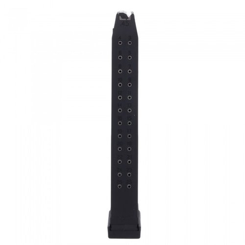 KCI 26-rd Glock® 21 -kiväärin lipas tarjoaa kaksinkertaisen .45 ACP -kapasiteetin, kestävä rakenne ja helppo käyttö kilpailu- ja taktisiin harjoituksiin.