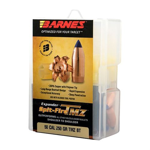 BARNES SPIT-FIRE TMZ - 50 kaliberin (0.510") 290gr kuulat tarjoavat erinomaisen tarkkuuden ja tehokkuuden, täydellinen valinta metsästykseen.