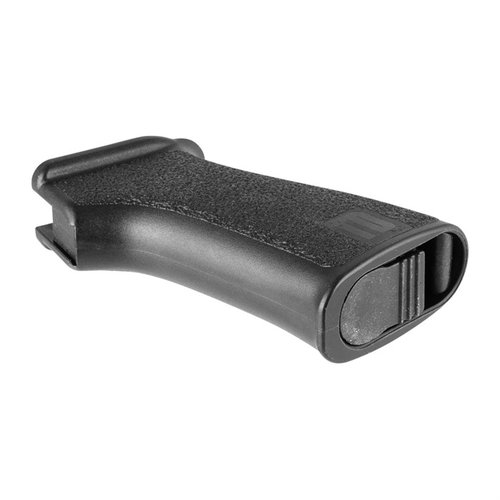 TangoDownin BG-AK grip tarjoaa ergonomisen muotoilun, aggressiivisen tekstuurin ja säänkestävän säilytyslokeron pienille osille tai paristoille.