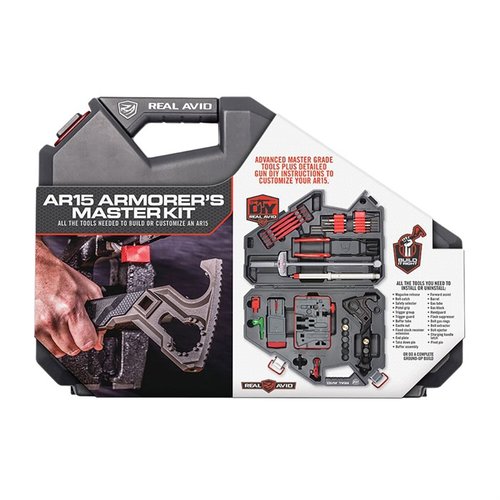 REAL AVID AR-15 ARMORER'S MASTER KIT sisältää erikoistyökalut, selkeät ohjeet ja ammattilaatuisen säilytyskotelon AR15:n kokoamiseen ja muokkaamiseen.