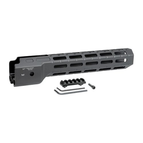 RUGER® PC9® Combat Rail M-LOK on valmistettu 6061 alumiinista, tarjoaa 8 M-LOK kiinnityskohtaa ja 3 QD-sovittimen, paino vain 10.9 oz.