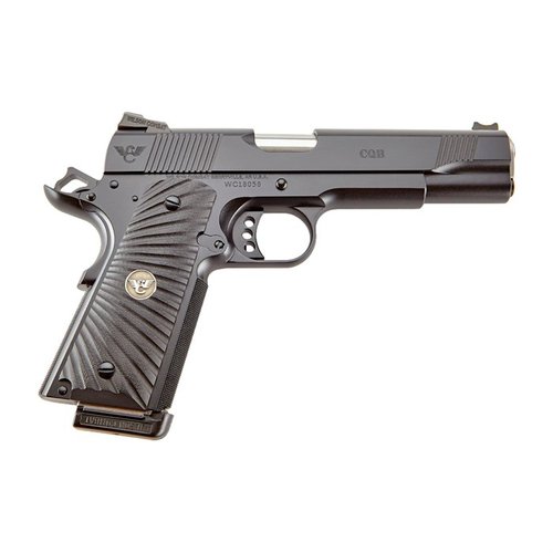CQB 1911 Full Size 45 ACP tarjoaa luotettavuutta, tarkkuutta ja modernia muotoilua, täydellinen puolustus- ja kilpailukäyttöön.