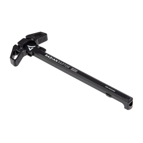 Radian Weapons AR-15 Ambidextrous Raptor Charging Handle ja Talon Safety yhdistelmä parantaa ohjattavuutta, valmistettu 7075 alumiinista ja saatavilla 90- tai 45-asteen heitolla.