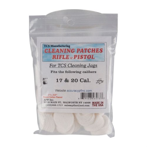 TCS CLEANING PATCHES ovat 100% puuvillaflanellista valmistettuja, täydellisesti sovitettuja puhdistustyynyjä, jotka tarjoavat parhaan toimivuuden eri aseissa.