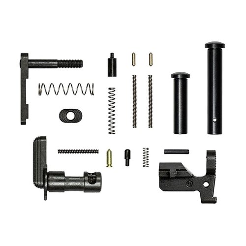 Aero Precisionin AR 308 M5 Lower Parts Kit ilman liipaisinta tai kahvaa tarjoaa kaikki tarvittavat osat toimivan alarungon rakentamiseen.