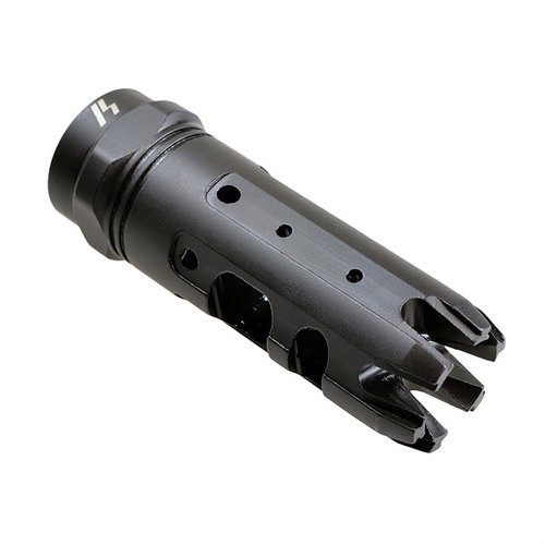 Strike Industries Mini King Comp 9mm tarjoaa kompaktin muotoilun, vähentää takaisinlyöntiä ja parantaa ammunnan mukavuutta 9mm karbiineissa.