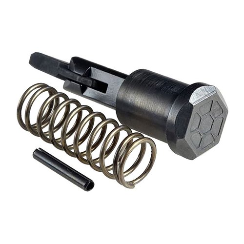Strike Industriesin Mil-Spec Forward Assist Assembly AR15/M16: kestävä hiiliteräs, lämpökäsitelty, mukana jousi ja roll pin, täydellinen päivityksiin tai varaosiin.