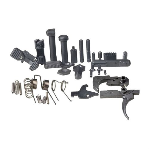 AR Enhanced Lower Receiver Parts Kit tarjoaa täydellisen päivityspaketin AR15:lle, sisältäen parannellut osat ja tarkkuuslaadun Fire Control Groupin.