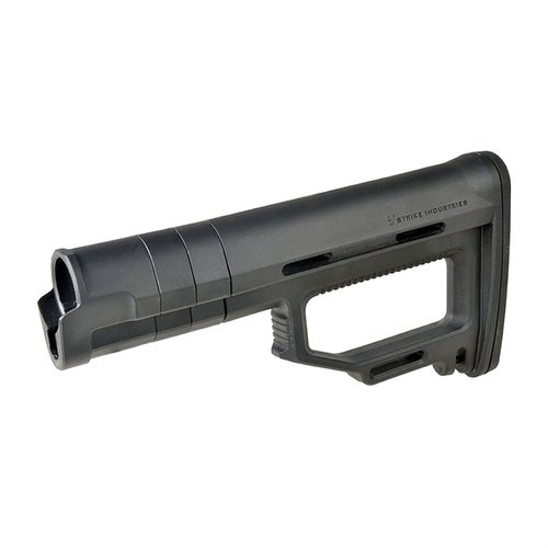 Strike Industries Modular Fixed Stock yhdistää säädettävän ja kestävän rakenteen, tarjoten mukautettavan pituuden ja erinomaisen ergonomian AR-15:lle.