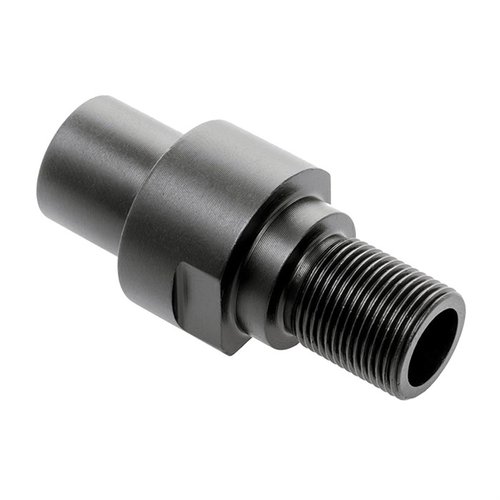 CMMG:n PS90 Thread Adapter muuntaa FN PS90:n M12X1.0LH-kierteet yleisemmiksi 1.2-28 TPI -kierteiksi, mahdollistaen useiden äänenvaimentimien käytön.