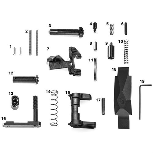 Geissele AR-15 Ultra Duty Lower Parts Kit tarjoaa huippulaadukkaita, ruostumattomasta teräksestä valmistettuja osia, jotka parantavat käyttökokemusta ja kestävyysominaisuuksia.