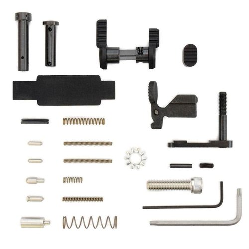 AR-15 Stainless Lower Parts Kit tarjoaa korkealaatuisia ruostumattomasta teräksestä valmistettuja osia ilman ylimääräisiä komponentteja, sopii useimpiin AR-15 ja AR .308 alustoihin.