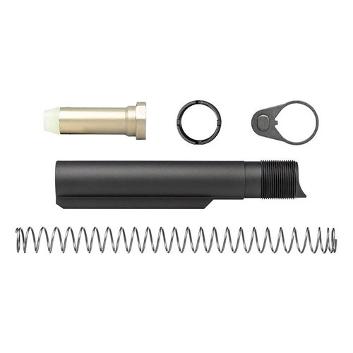 .308 AR Carbine Buffer Kit sisältää parannetun putken, carrier support extensionsin, vedenpoistoreiät ja helpon asennuksen standardi buttstockeille.