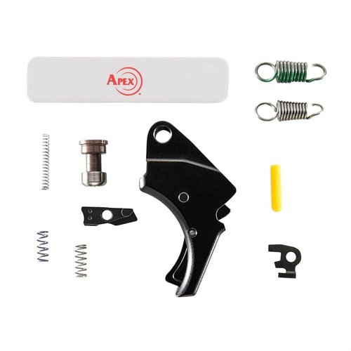 Apex Tacticalin Curved Forward Set Trigger Kit parantaa S&W M&P M2.0:n laatuammuntaa, lyhentää liikerataa ja alennuttaa vetopainetta 3-4 paunaan.
