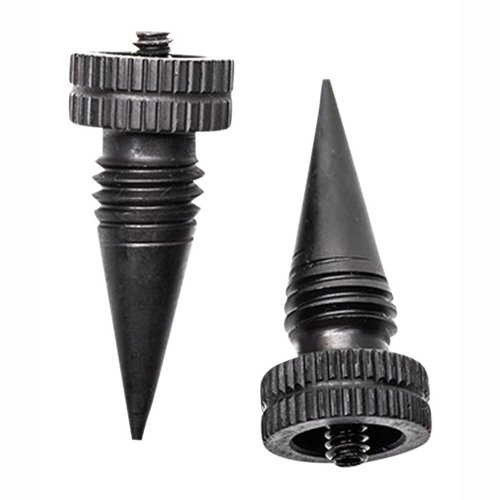 ACCU-TAC G2 BIPOD SPIKES tarjoavat erinomaisen pidon pehmeillä pinnoilla, ovat CNC-koneistettuja ja helppo vaihtaa kumijaloista teräspiikkeihin.