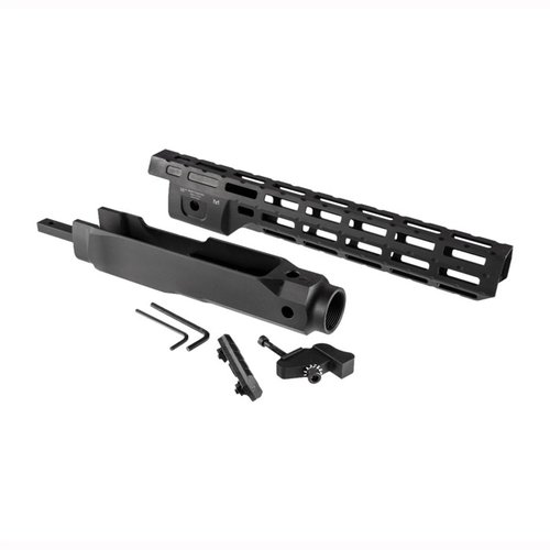 Midwest Industriesin RUGER 10/22® Chassis M-LOK on kevyt, kestävä ja mukautettava, jossa on kaksi QD-lenkkiä ja M-LOK™-paikkoja. Saatavilla 8" tai 13" pituuksina.
