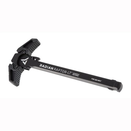 SIG MPX RAPTOR-LT - ambidextrous charging handle, joka parantaa ergonomiaa ja toimintakykyä, valmistettu kestävästä 7075-alumiinista, saatavana mustana.