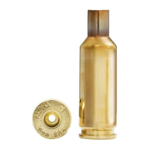 ALPHA MUNITIONS 6MM BRA BRASS tarjoaa parannettua tehokkuutta ja kestävämpää käyttöikää, 40 asteen olkapäällä ja OCD-optimoinnilla.