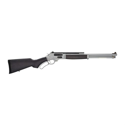 .45-70 kaliberin Henry Repeating Arms -sarjan ALL WEATHER SIDE GATE tarjoaa luotettavan lever action -toiminnan, 4 laukauksen kapasiteetin ja kestävä chrome-pintauksen.