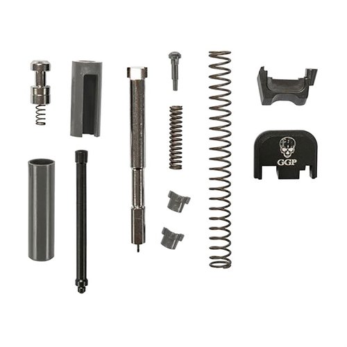 GGP Slide Completion Kit sisältää kaikki tarvittavat osat slide-kokoonpanoa varten, yhteensopiva 9mm GGP-17/19 ja Glock Gen 1-4 slidejen kanssa.