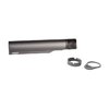 Geissele Premium Mil-Spec Buffer Tube on kestävä 7075-T6 alumiinista, 6 asentoista, yhteensopiva useimpien AR-15 tukien kanssa, mukana castle nut ja end plate.