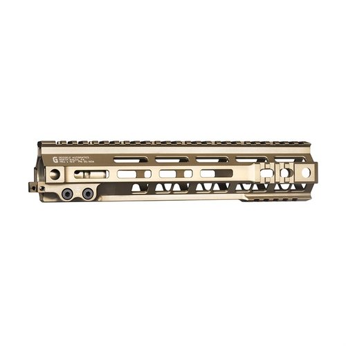 Geissele MK4 M-LOK™ on ultra-kevyt ja kestävä, jossa on integroitu M1913 picatinny -raita, maksimaalinen ilmanvaihto ja modulaarisuus lisävarusteille.