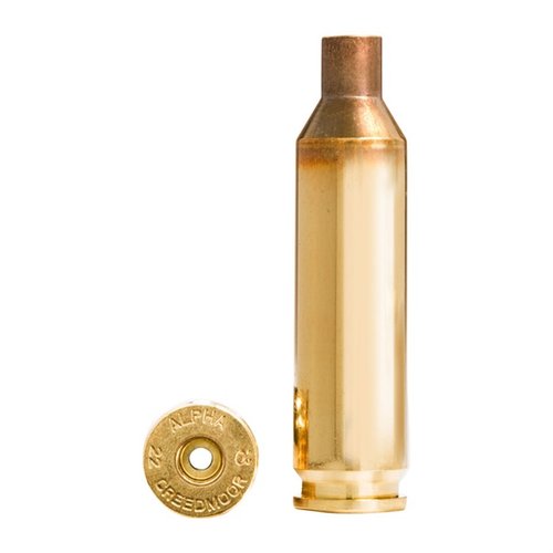 ALPHA MUNITIONS 22 Creedmoor brass on optimoiitu OCD-teknologialla, joka pidentää patruunoiden käyttöikää ja parantaa suorituskykyä jopa 3800 fps nopeudella.