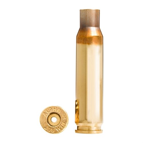 Alpha Munitions 308 Winchester brass tarjoaa pitkän käyttöiän primer pocketille ja kestävämmälle patruunalle, jopa korkeilla paineilla ja nopeuksilla.