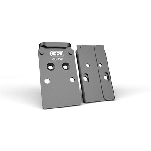 C&H Precisionin V4 MIL/LEO Glock-optikkakannan ansiosta saat kestäviä, alumiinisia kiinnitysalustoja, jotka sopivat useimpiin red-dot-optikoihin.