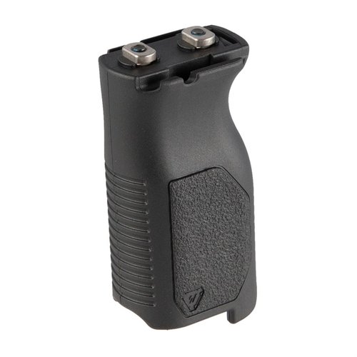 Strike Industriesin AR-15 Angled Grip tarjoaa 86° kädensijan kulman, patentoidun kaapelinhallinnan ja lisästabiliteetin, mikä parantaa aseenkäsittelyä.