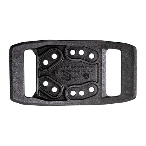T-Series™ 2-Slot Belt Loop on suunniteltu sopimaan kaikkiin Blackhawk-injektoituihin holstereihin, tarjoten luotettavan ja kestävän kiinnityksen.