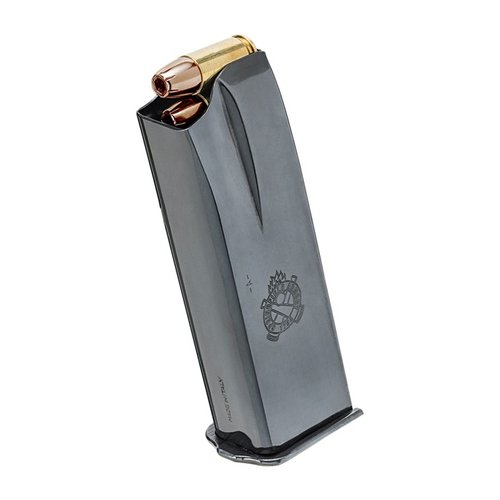 SA-35 15-round magazine tarjoaa parannettua kapasiteettia alkuperäiseen muotoiluun verrattuna, ja se on kaksirivinen sekä blued-steel rakenne.
