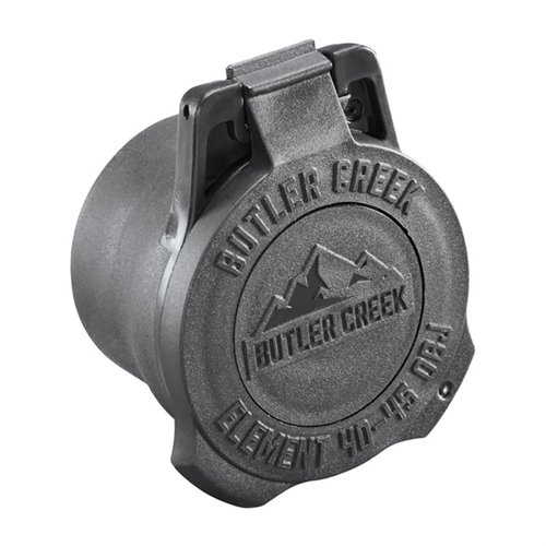 Butler Creek Element Scope Capit ovat erittäin kestäviä, monikäyttöisellä hihnalla varustettuja, ja niissä on tulostettava dope-disk tuulen ja korkeuden tietoja varten.