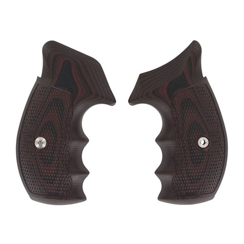 S&W K/L FRAME TAC DIAMOND GRIPS tarjoavat erittäin pitävän G10-materiaalin ja aggressiivisen tekstuurin, täydellinen kantamiseen, taktiikkaan ja kilpailuihin.