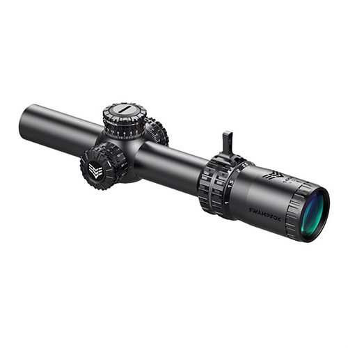 Swampfox Arrowhead LPVO 1-6X24MM tarjoaa erinomaisen tarkkuuden, lukittavat turretti, valaistut retikulaatit ja laajan näkökentän, täydellinen käyttöön.